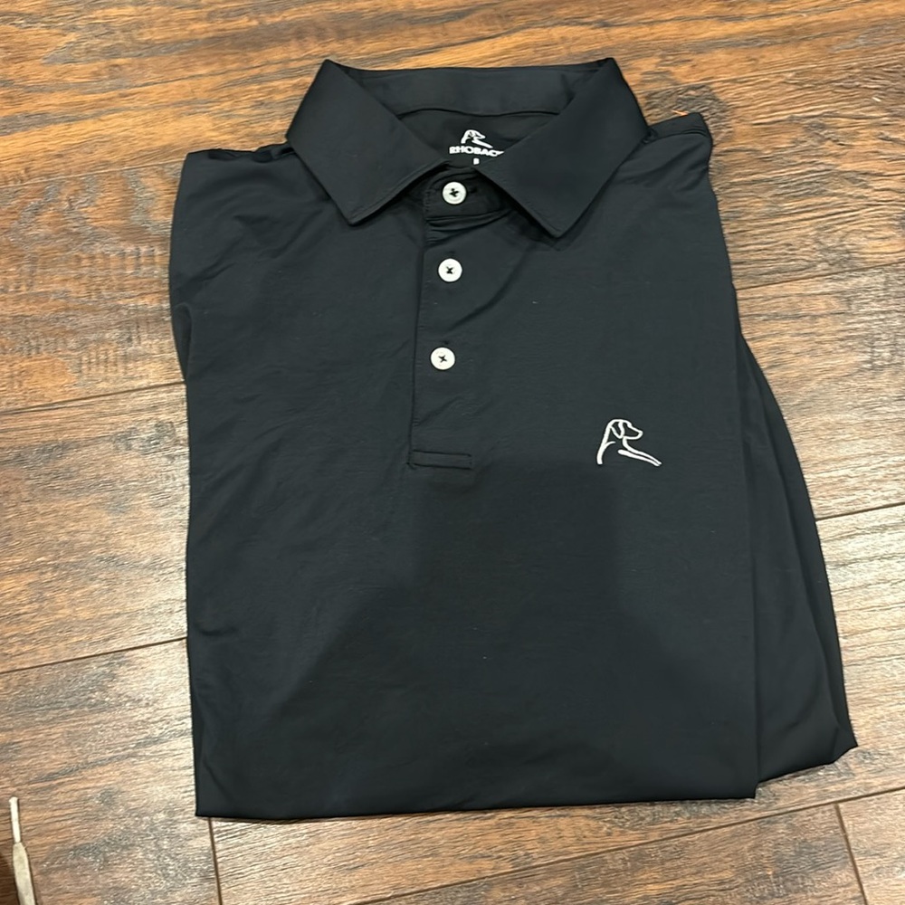 Long sleeve rhoback black polo